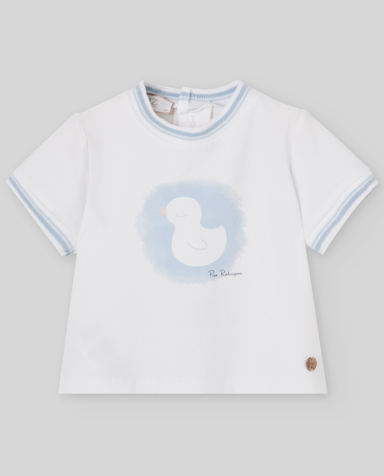 T-shirt para Bebé Coleção Cua Cua PAZ Rodríguez Branco-1