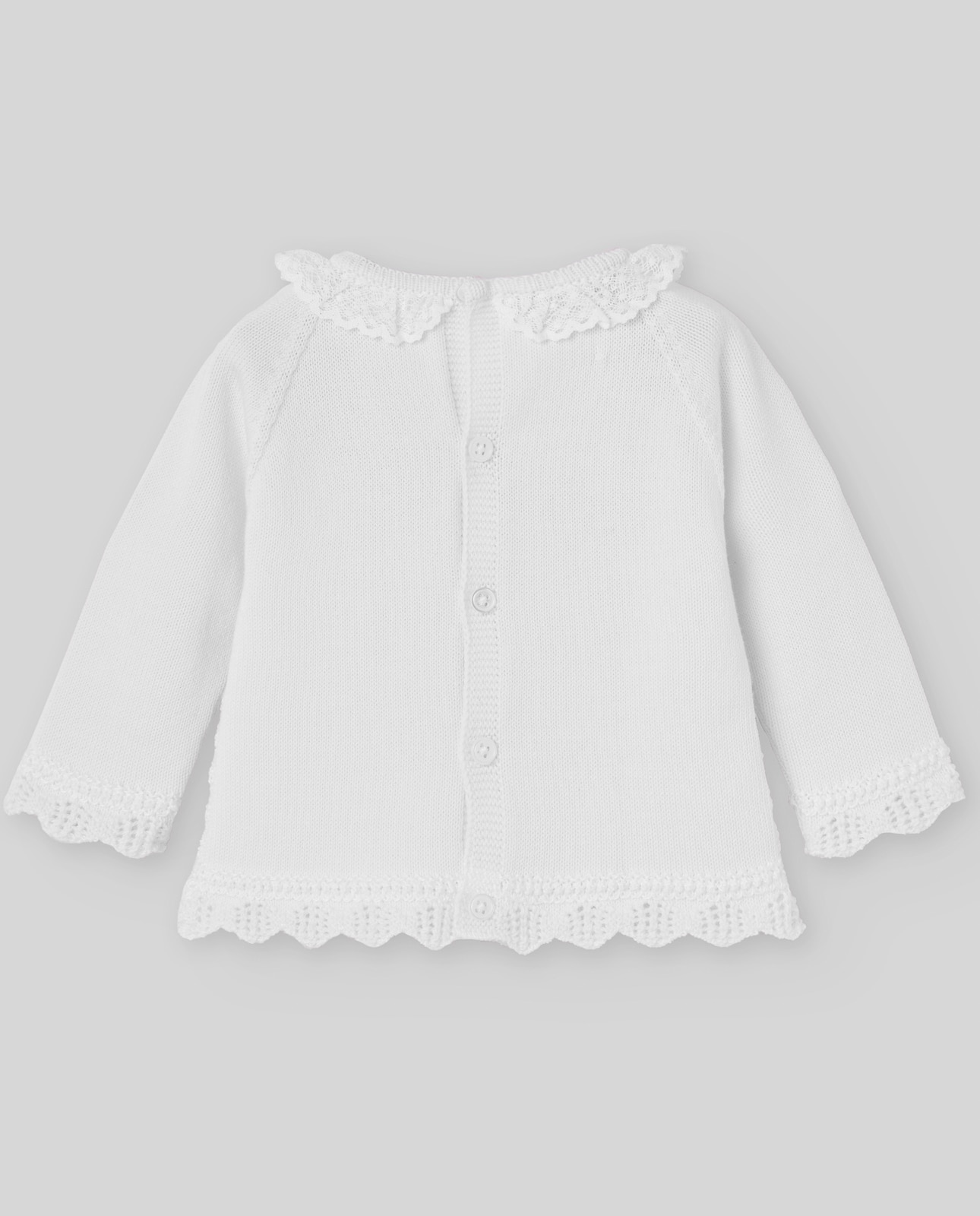 Camisola para Bebé com Folho na Gola Coleção Alaia Branco-2