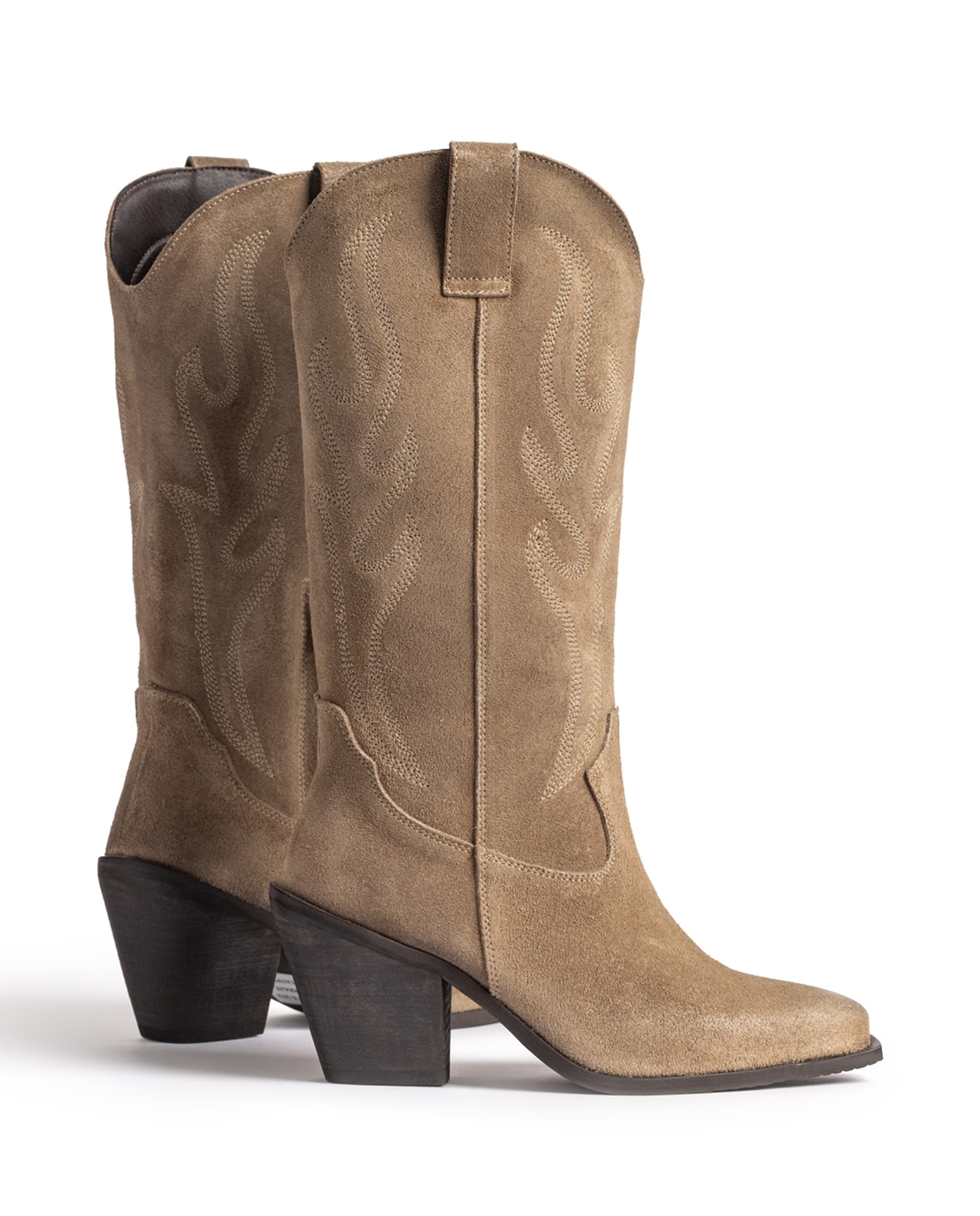 Botas Cowboy de Pele Castanho-5