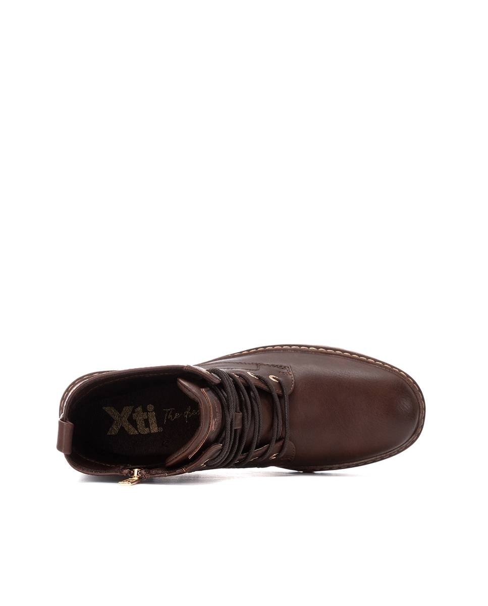 Botins Militar com Salto Largo Castanho-9