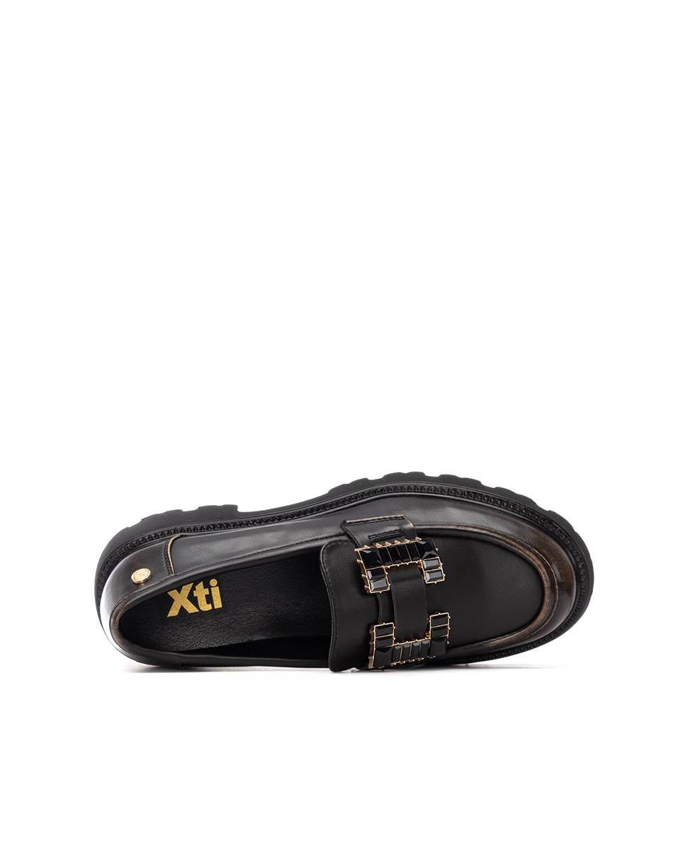 Mocassins Rasos com Fivela Ouro-7