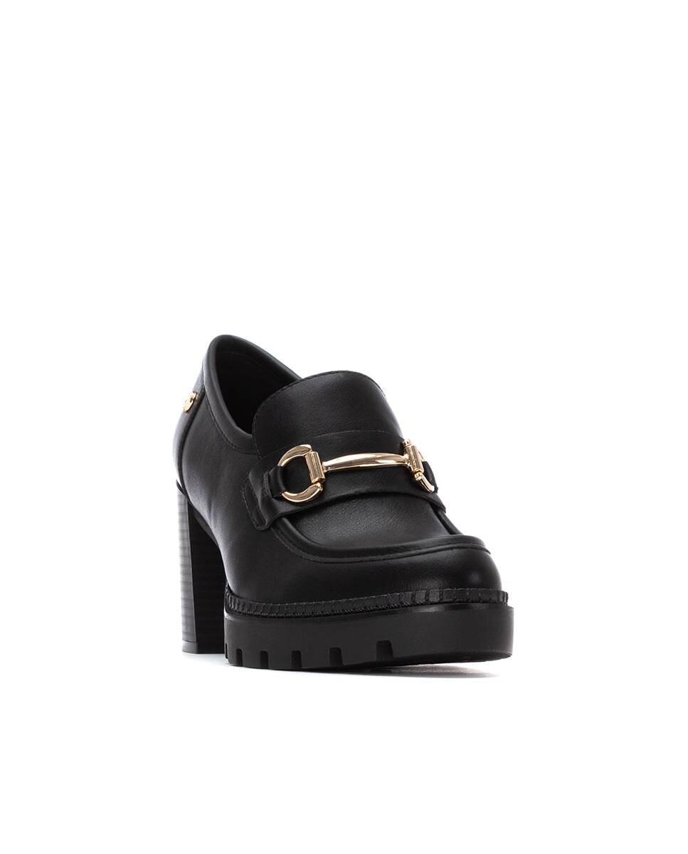 Mocassins com Tacão Preto-2