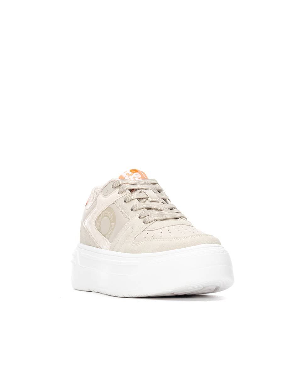 Sapatilhas Desportivas com Atacadores Bege-3