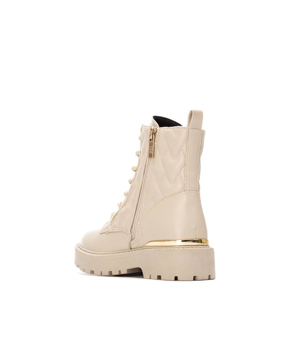 Botins Infantil com Atacadores Bege-3