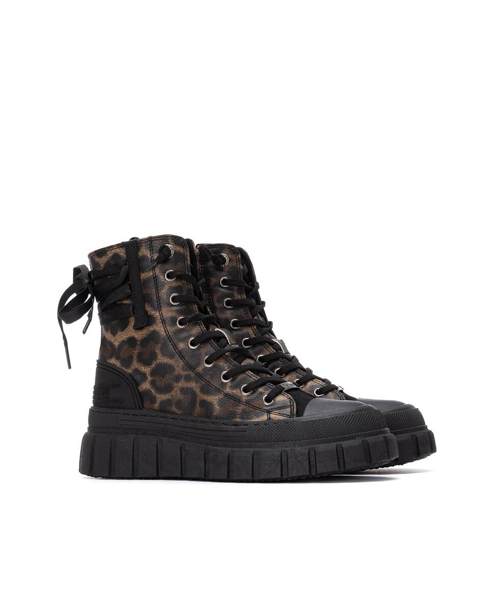 Botins com Fecho Zip e Sola de Borracha Camel-5