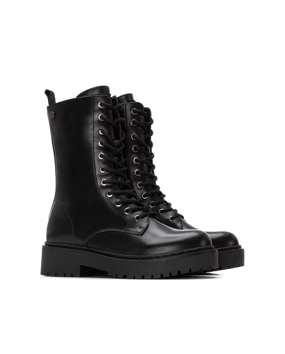 Botins Militares com Fecho Zip Preto-5