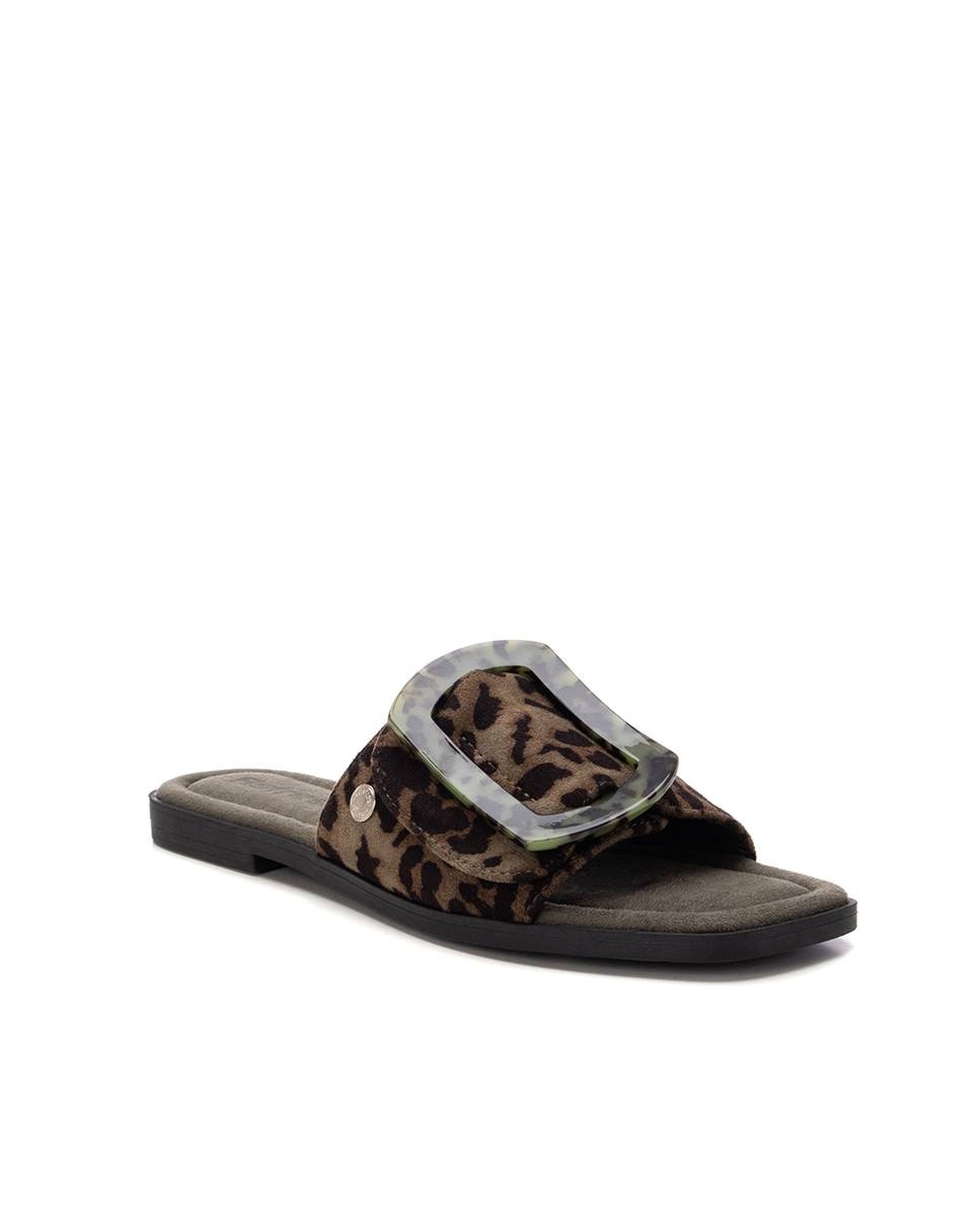 Sandálias Rasas e Pala Larga Caqui-3