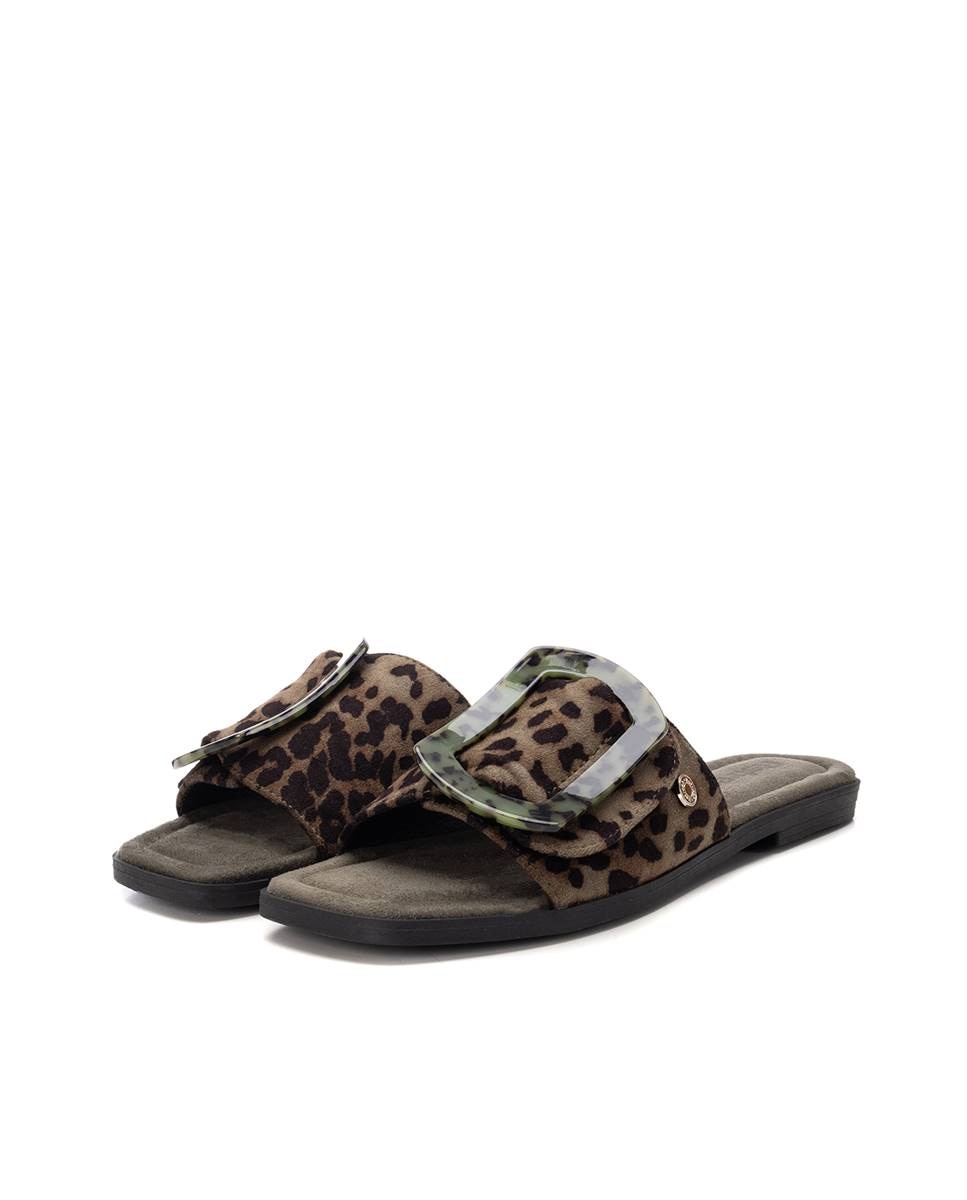 Sandálias Rasas e Pala Larga Caqui-5