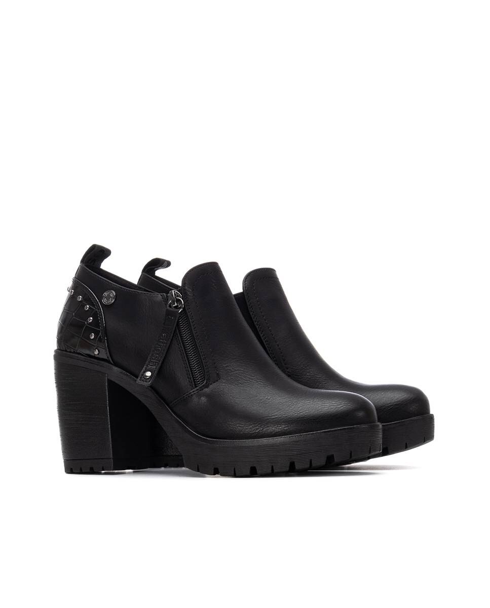 Botins com Fecho Zip Preto-5