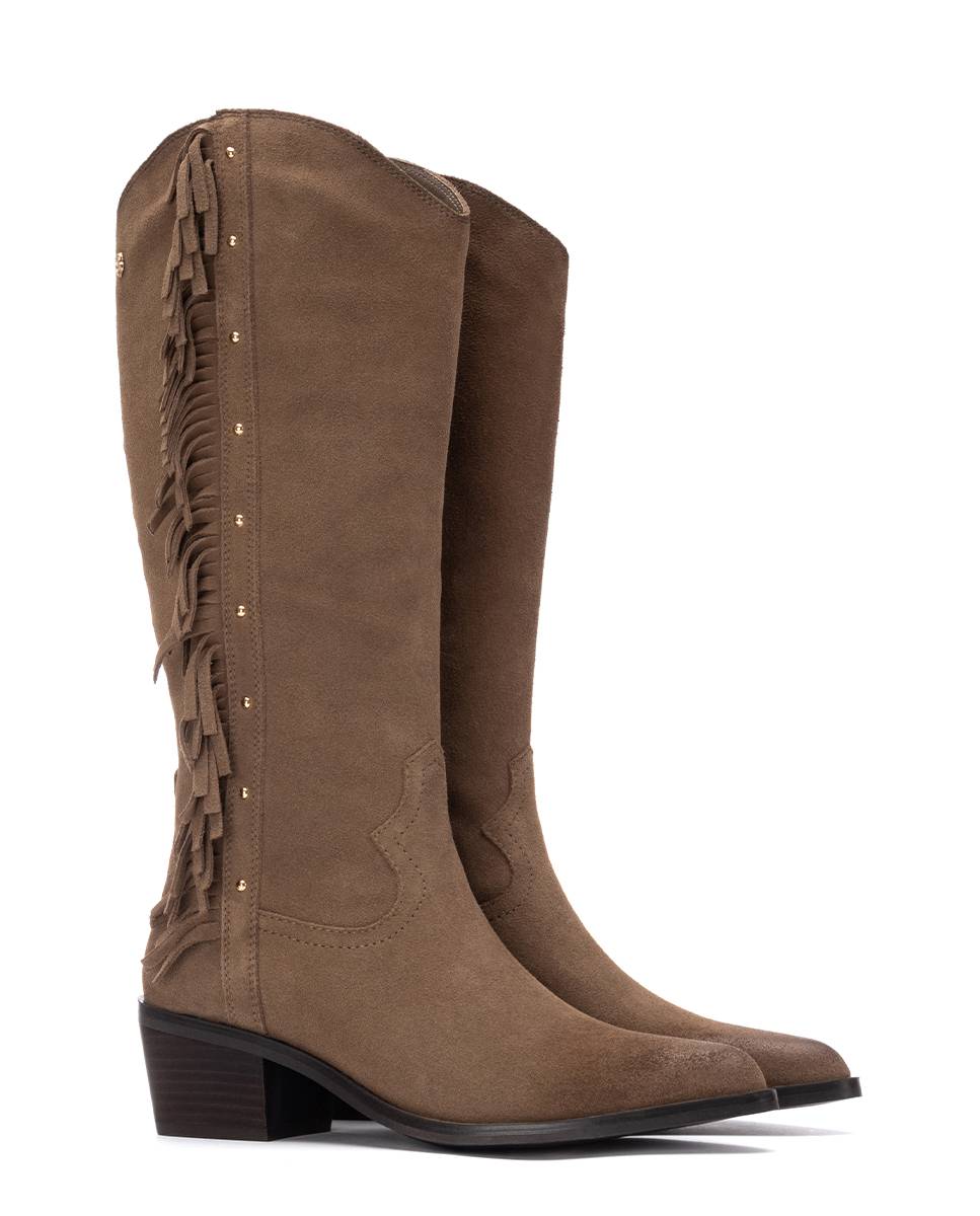 Bota de Pele Castanho-5