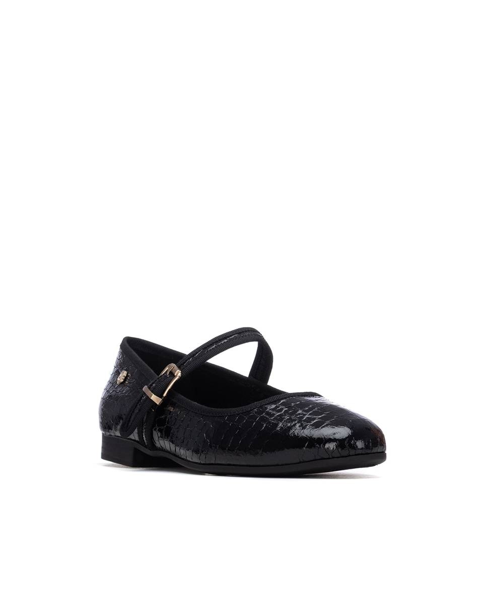 Sabrinas Rasas com Fivela Preto-3