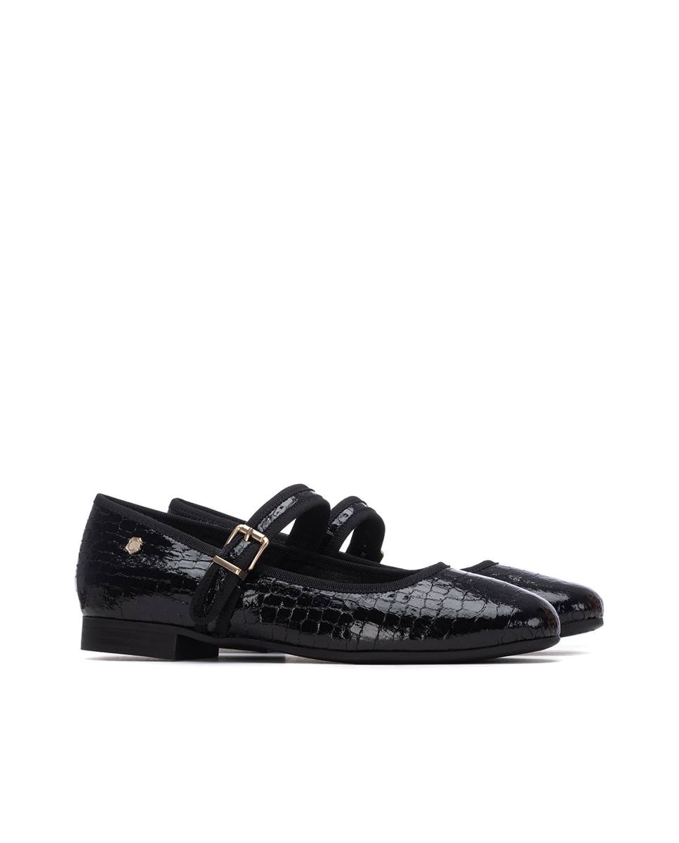 Sabrinas Rasas com Fivela Preto-5