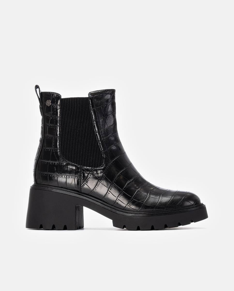 Imagem 0 de Botins com Salto Largo Estilo Chelsea