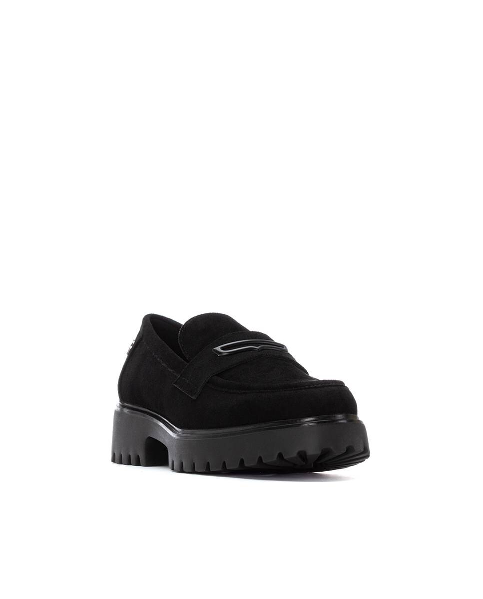 Mocassins com Sola de Borracha Preto-3