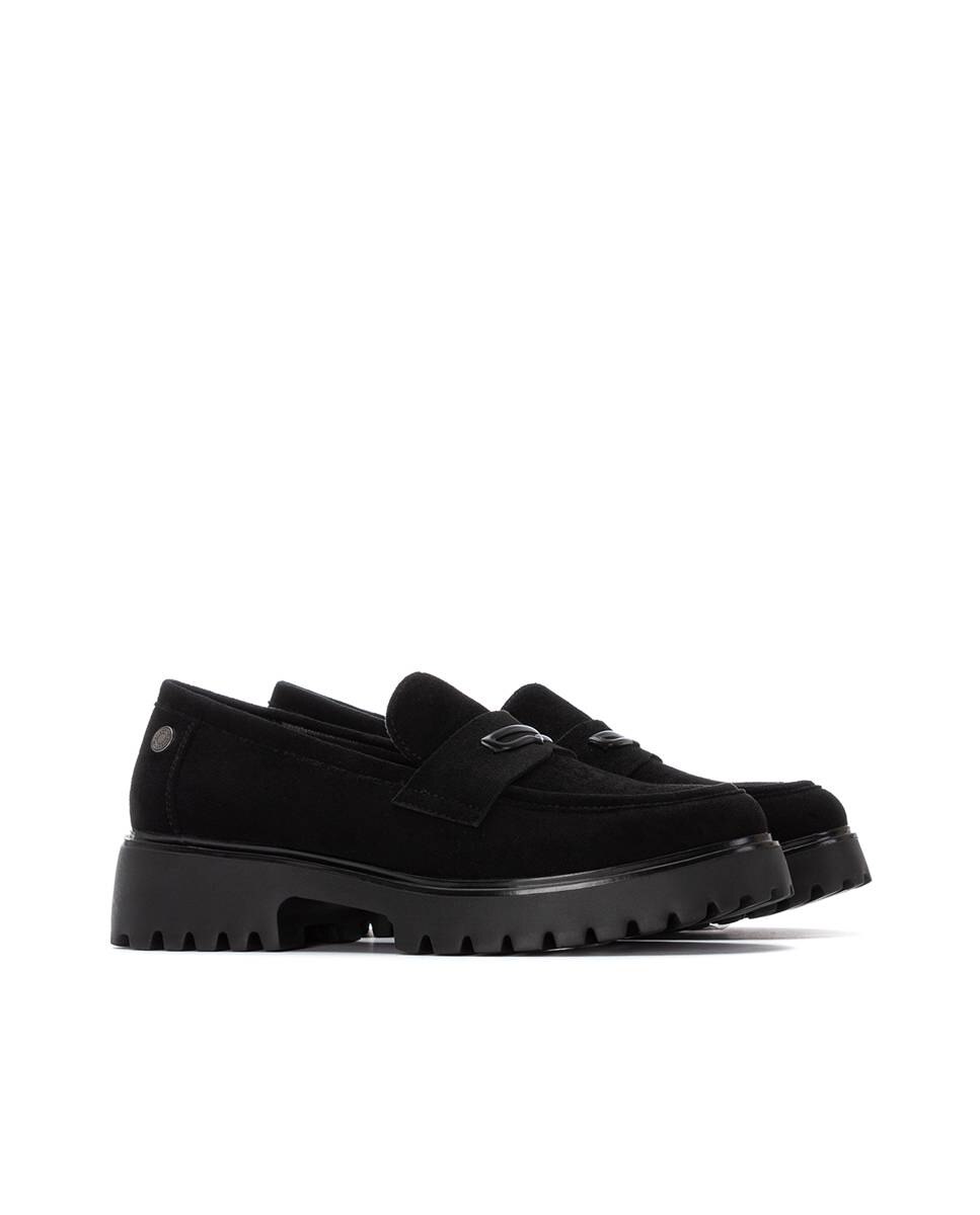 Mocassins com Sola de Borracha Preto-5