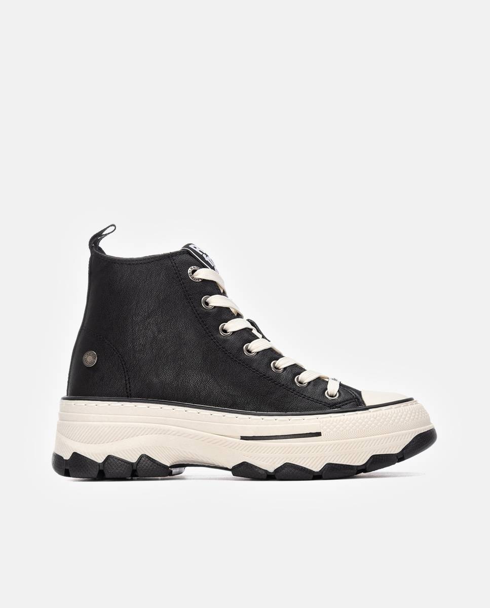 Botins com Fecho Zip e Sola de Borracha Preto-1