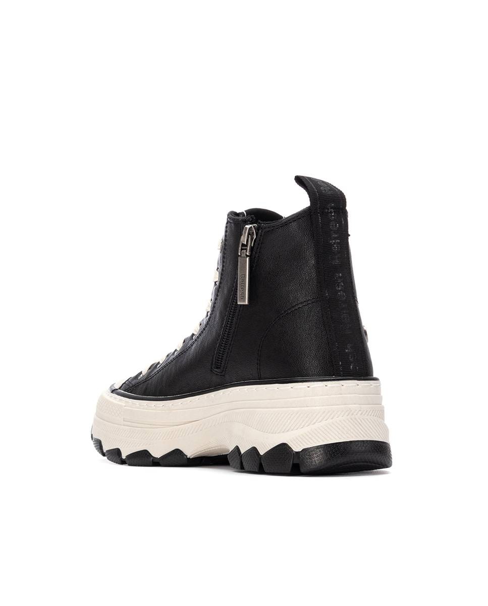 Botins com Fecho Zip e Sola de Borracha Preto-3