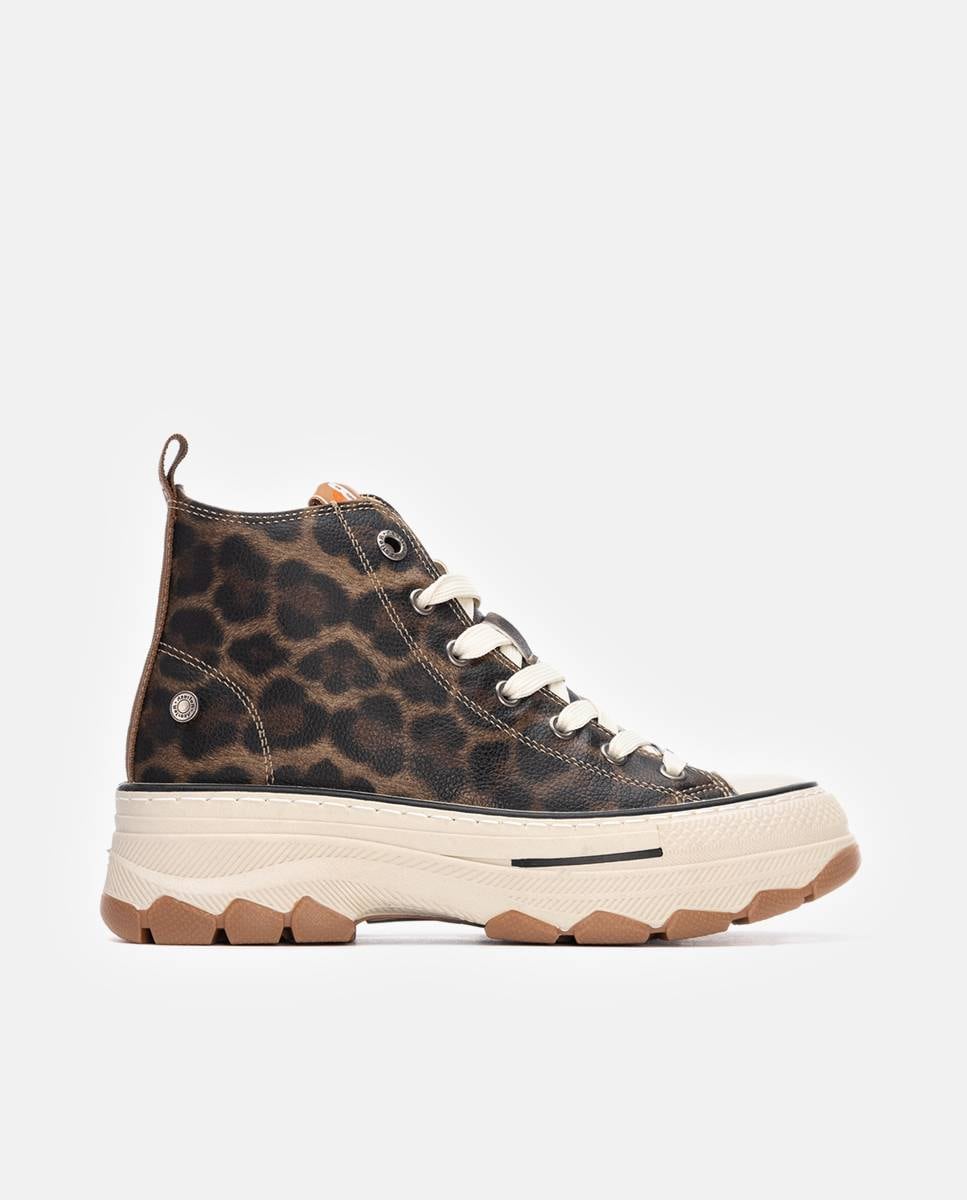 Botins com Fecho Zip e Sola de Borracha Estampado-1