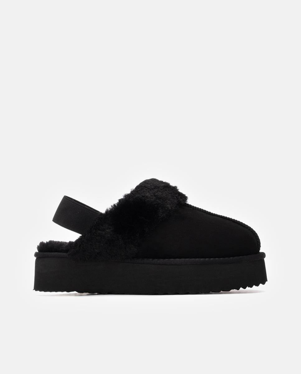 Pantufas Abertas com Pelo Interior Preto-1