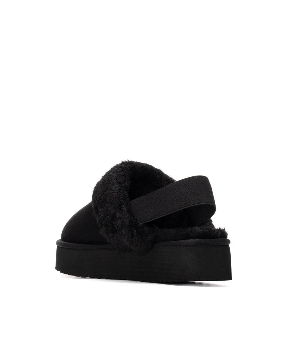 Pantufas Abertas com Pelo Interior Preto-4