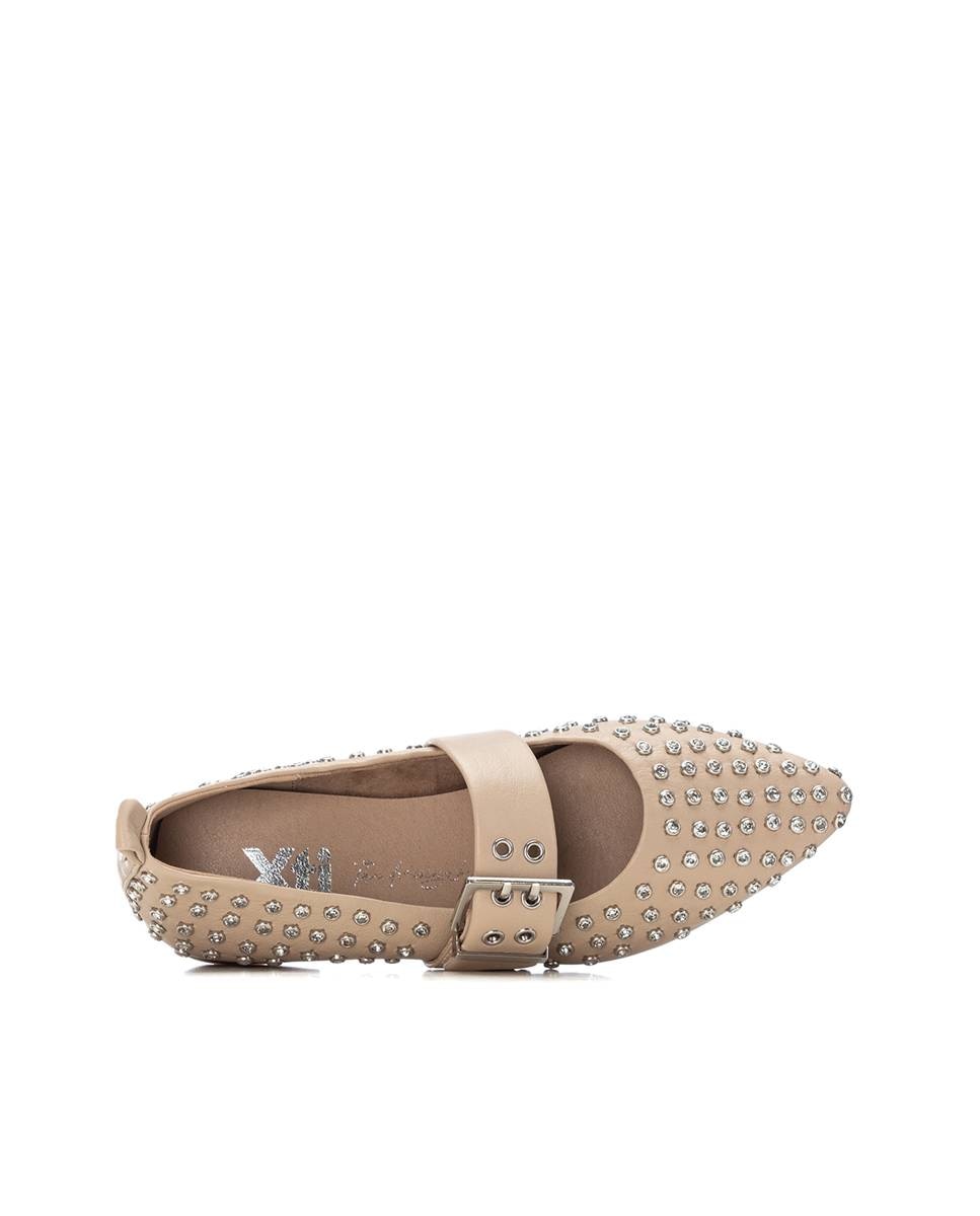 Sabrinas com Fivela e Tachas Bege-9