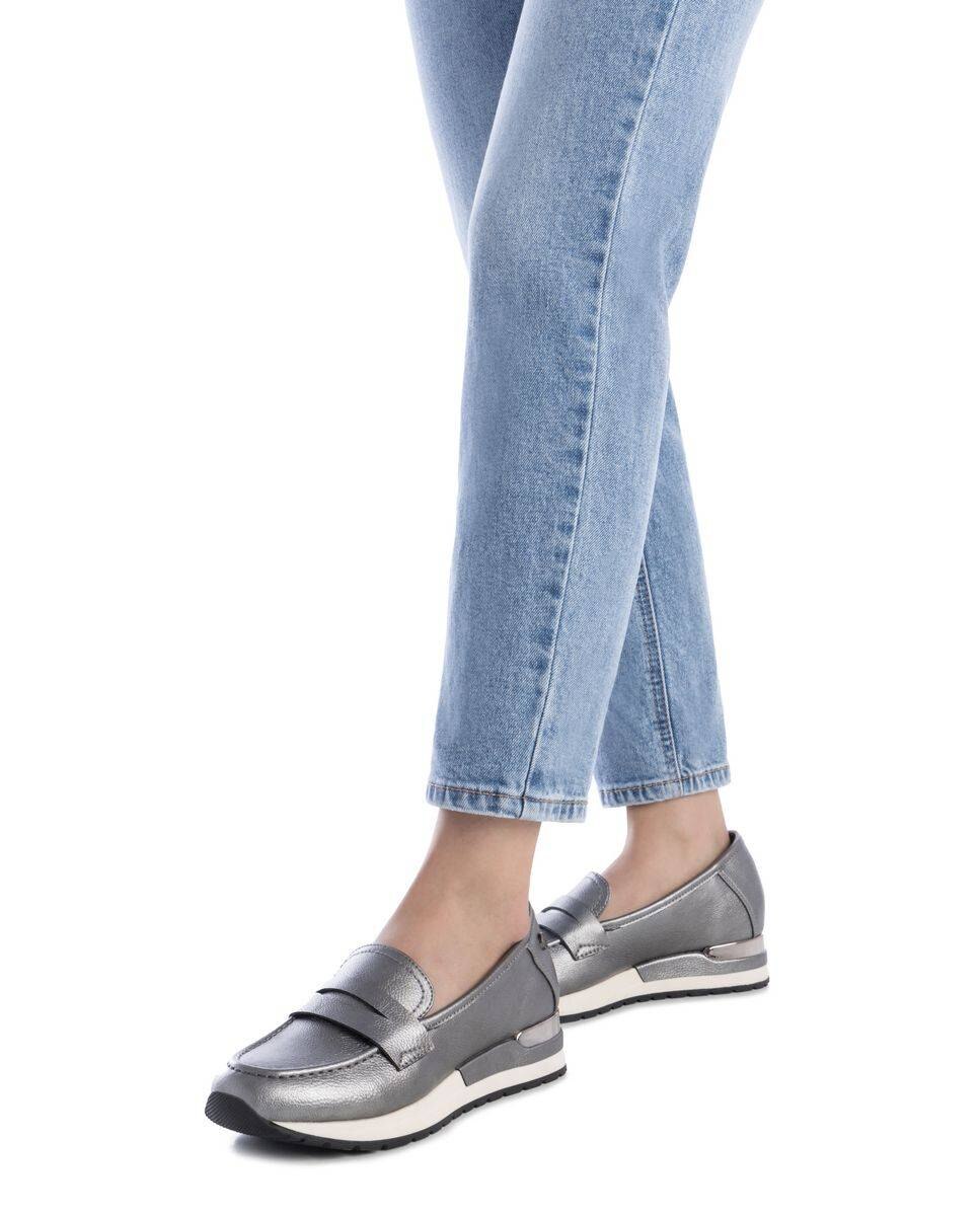 Mocassins Metalizados Cinzento-2