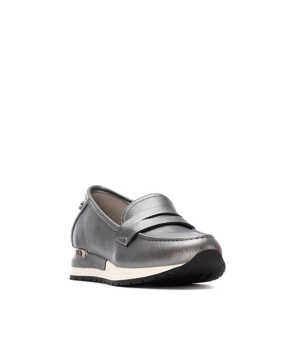 Mocassins Metalizados Cinzento-3