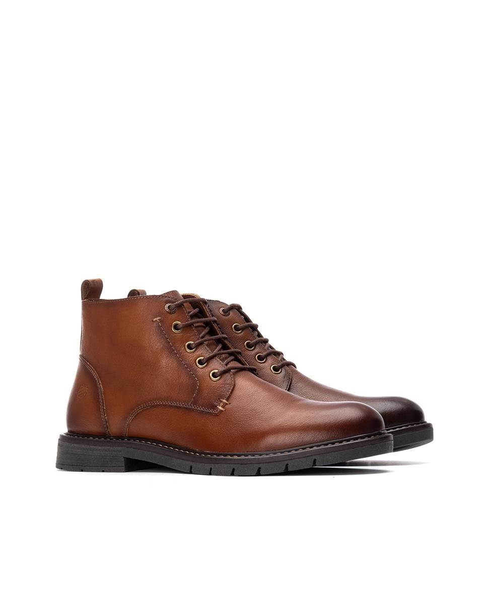 Botins de Pele com Atacadores Camel-4