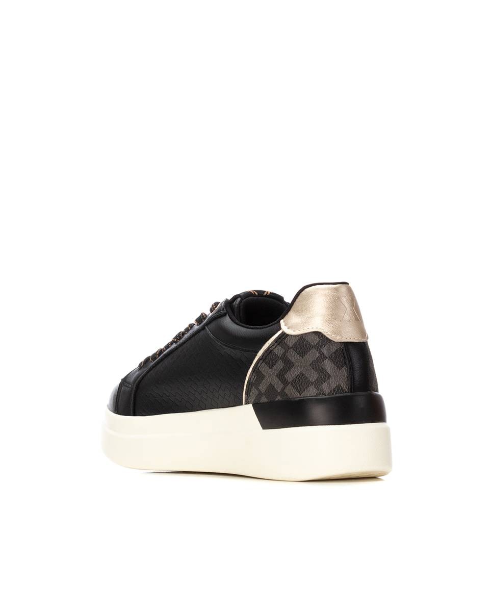 Sapatilhas Desportivas com Atacadores e Fecho Zip Lateral Preto-4