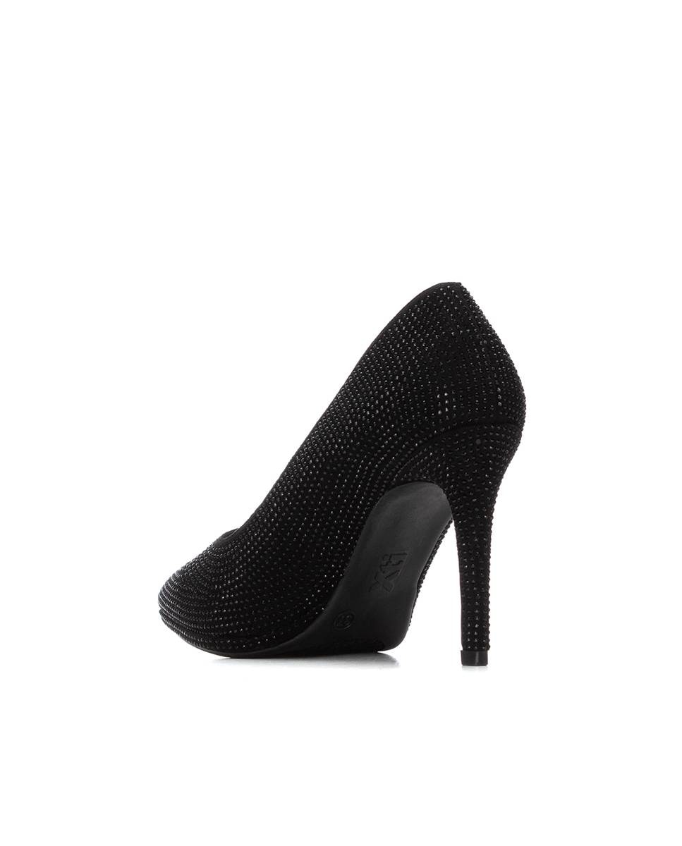 Sapatos de Salto com Tacão Alto e Glitter Decorativo Preto-4