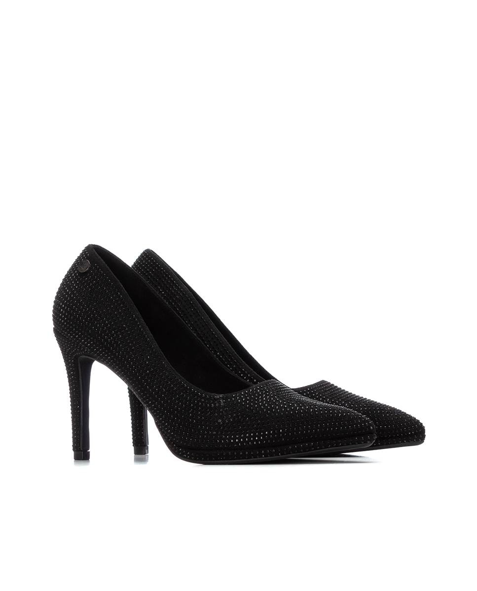 Sapatos de Salto com Tacão Alto e Glitter Decorativo Preto-5