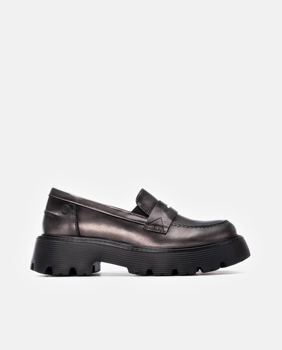 Mocassins Rasos Cinzento-1