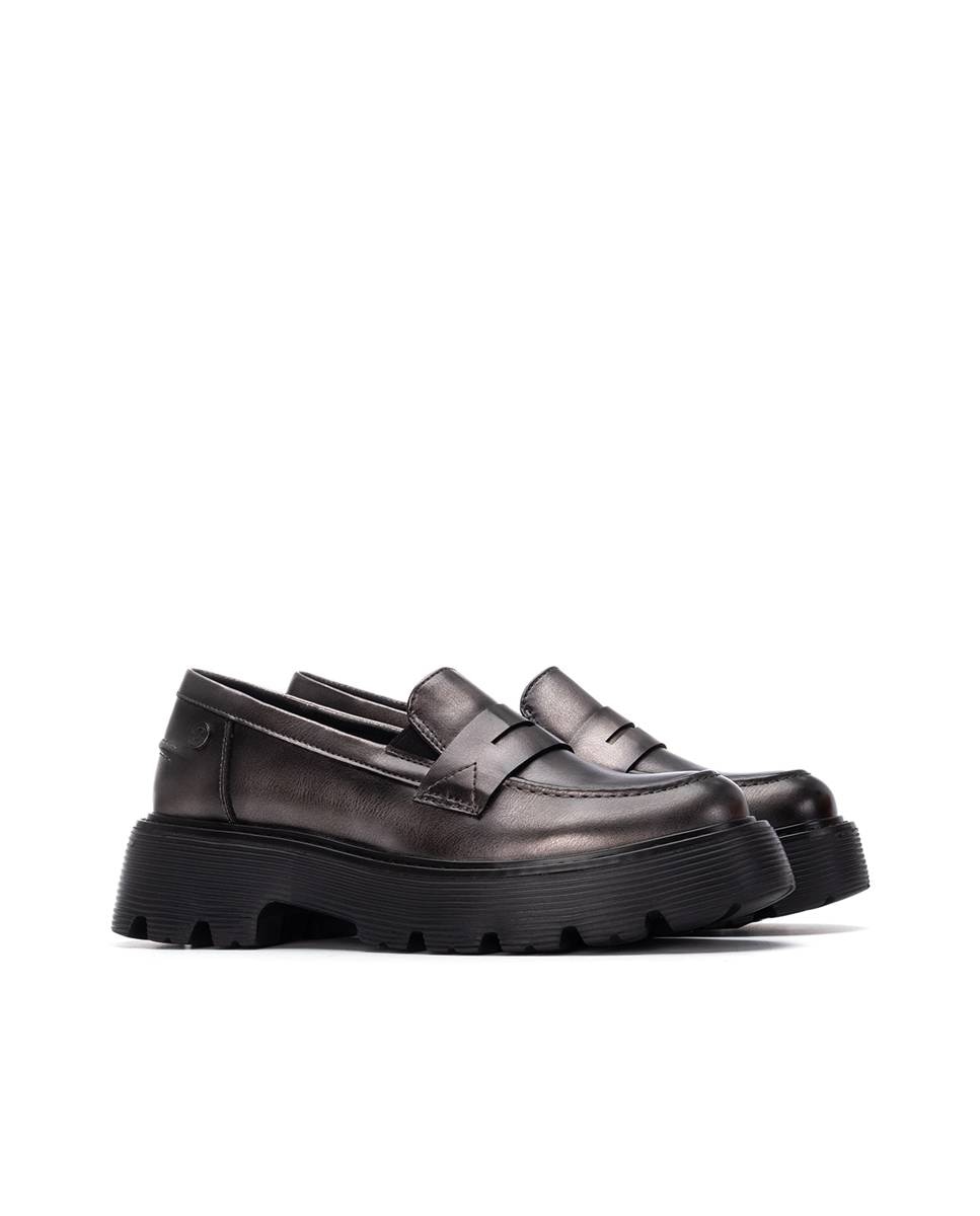 Mocassins Rasos Cinzento-5