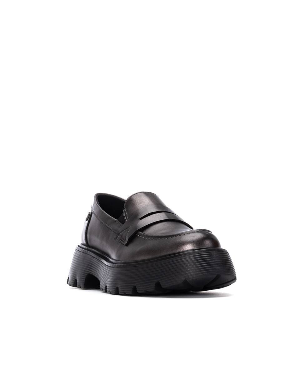 Mocassins com Sola Dupla de Borracha Cinzento escuro metalizado-3