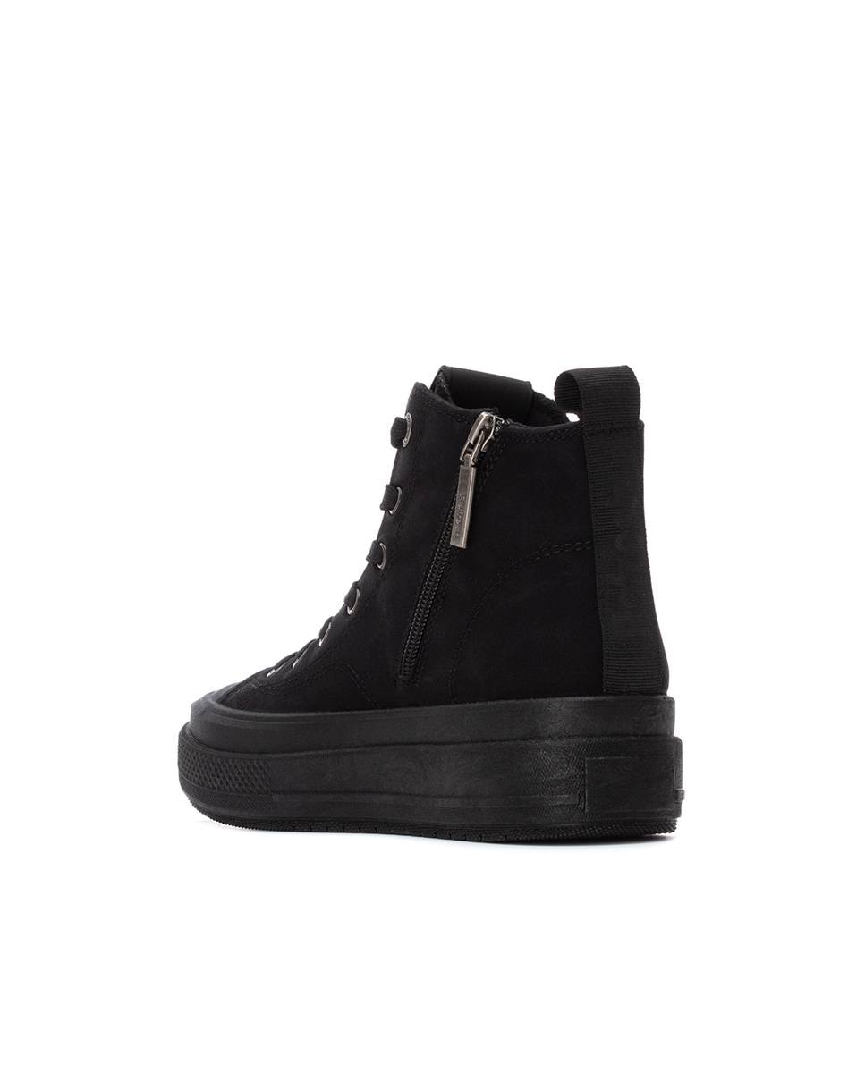 Botins com Fecho Zip e Sola de Borracha Preto-4