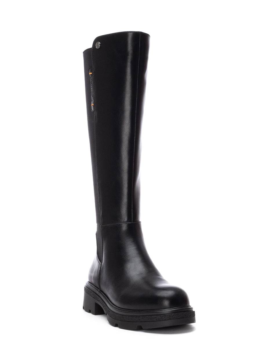Bota com Elástico com Fecho Zip Preto-3