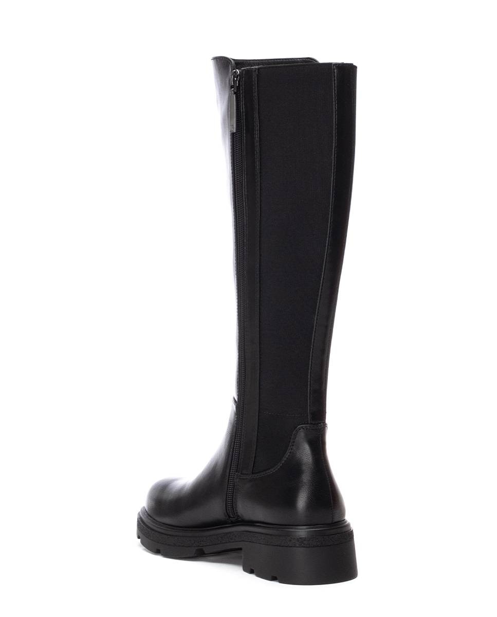 Bota com Elástico com Fecho Zip Preto-4