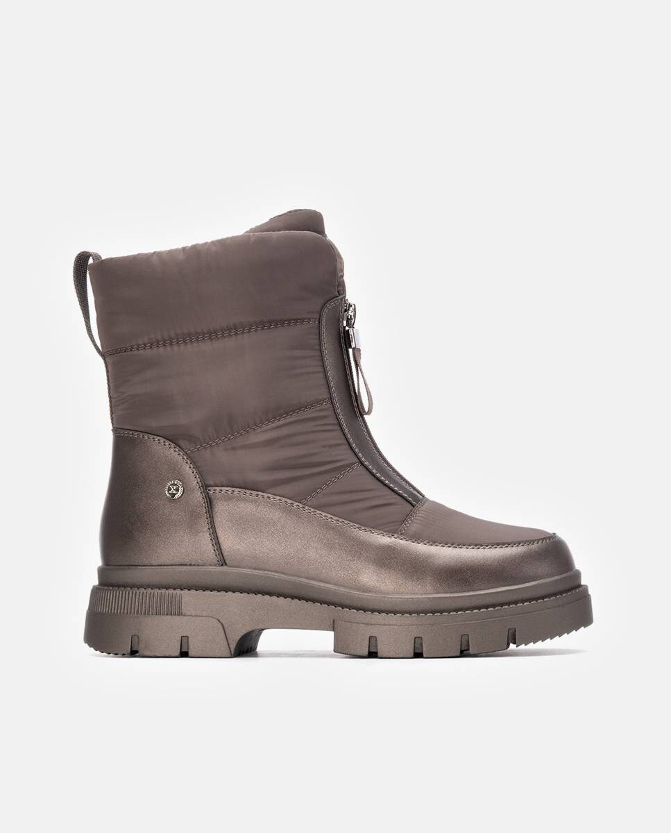 Botins Acolchoados com Fecho Zip Lateral Castanho-escuro-1