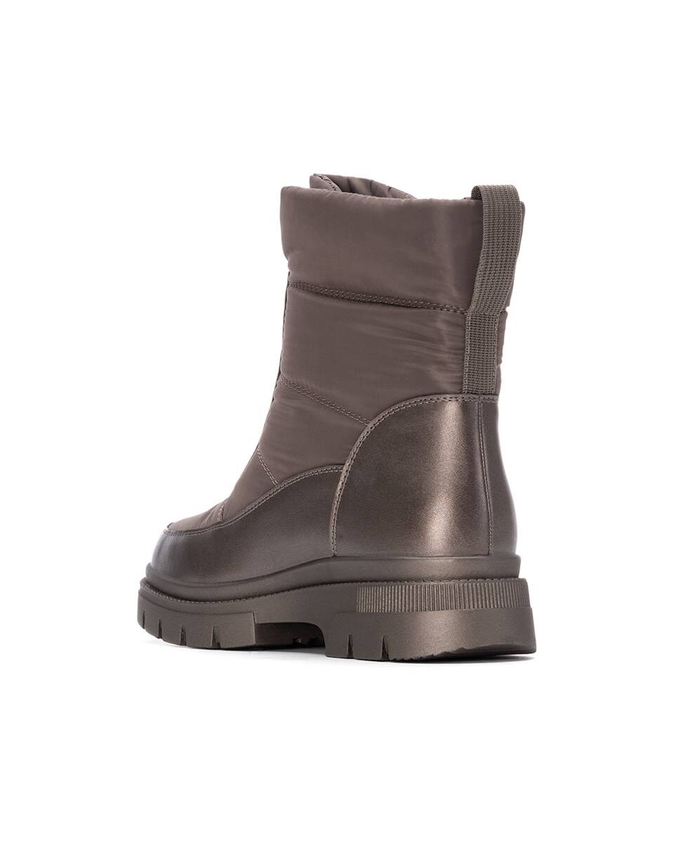 Botins Acolchoados com Fecho Zip Lateral Castanho-escuro-4