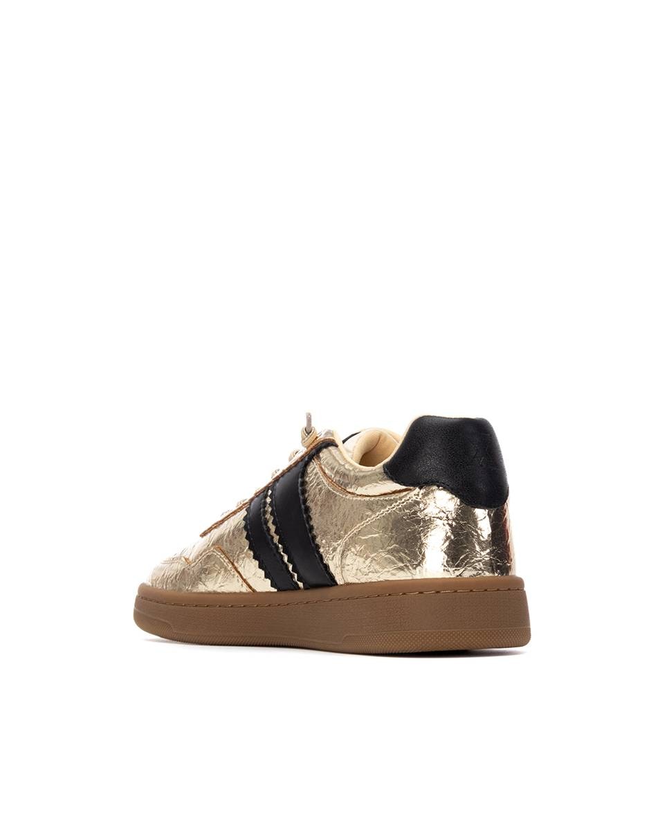Sapatilha com Estampado Animal Ouro-4