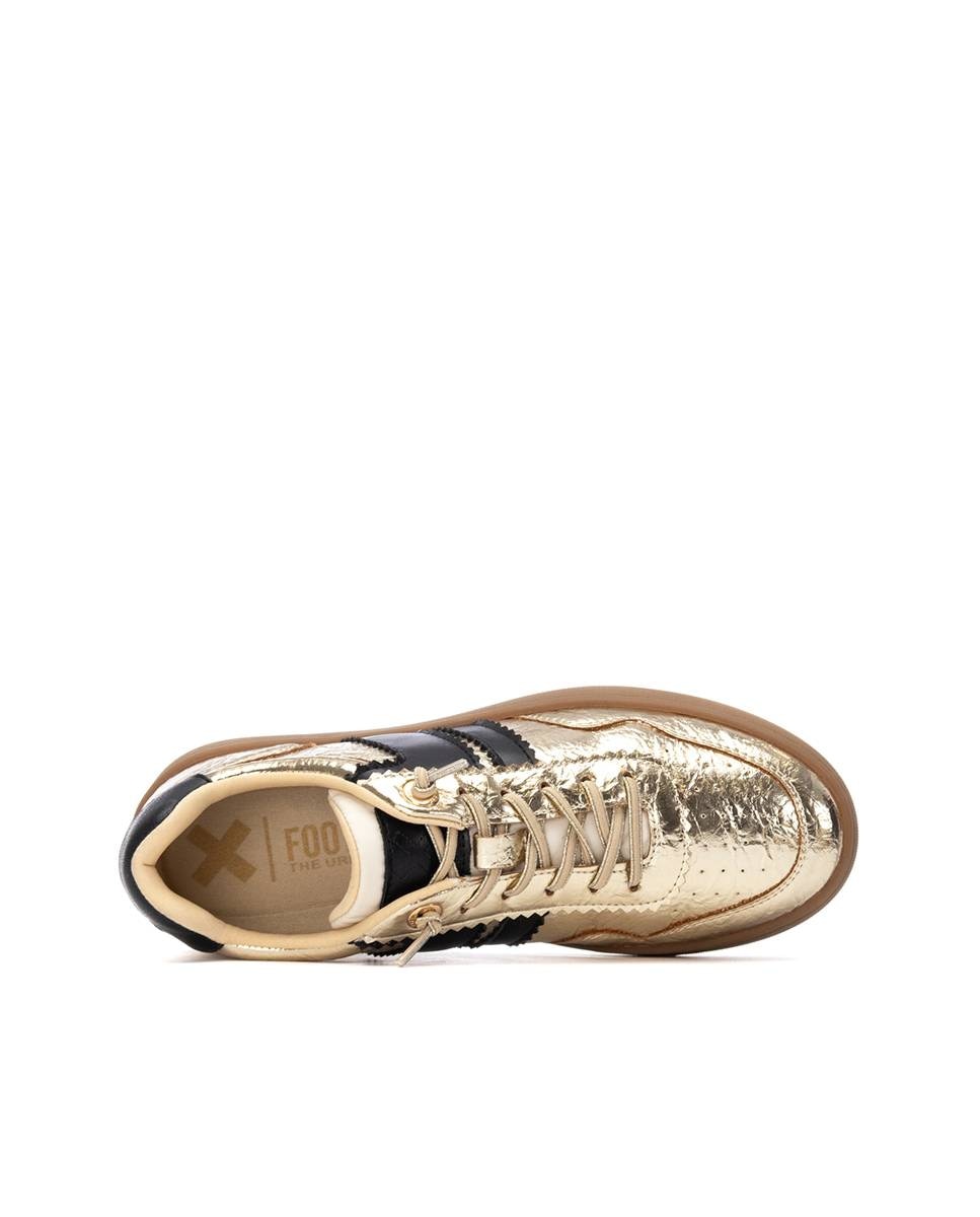 Sapatilha com Estampado Animal Ouro-9
