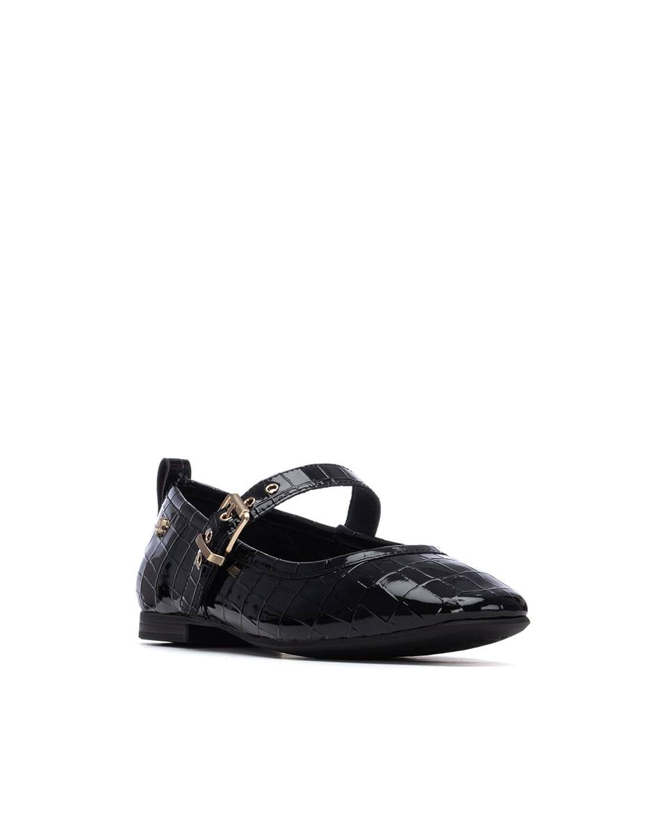 Sabrinas Rasas com Fivela Preto-2