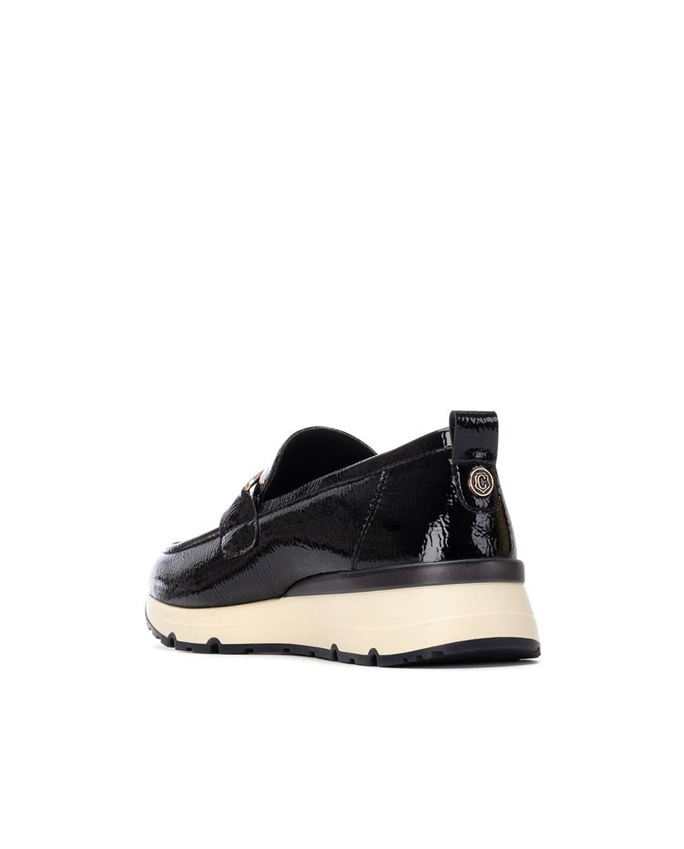 Mocassins com Palmilha de Pele e Cunha Preto-4
