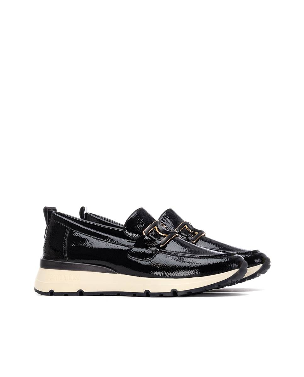Mocassins com Palmilha de Pele e Cunha Preto-5