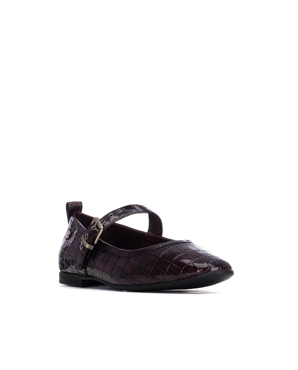 Sabrinas Rasas com Fivela Bordeaux-2