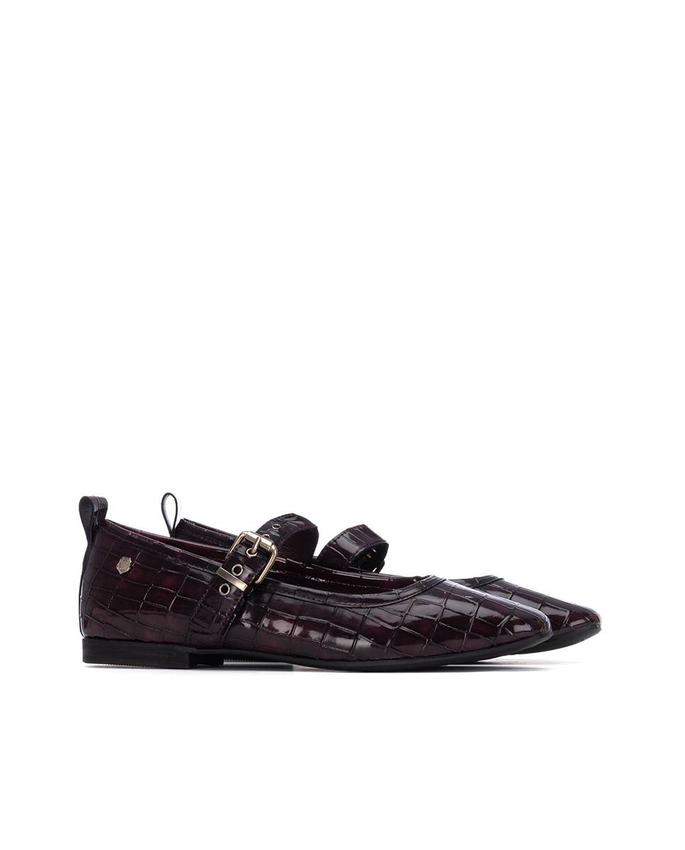 Sabrinas Rasas com Fivela Bordeaux-4