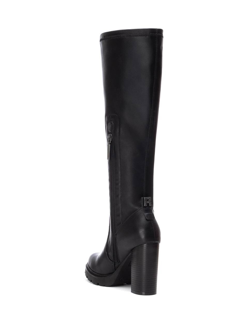 Bota Extra Comprida com Salto e Plataforma Preto-4