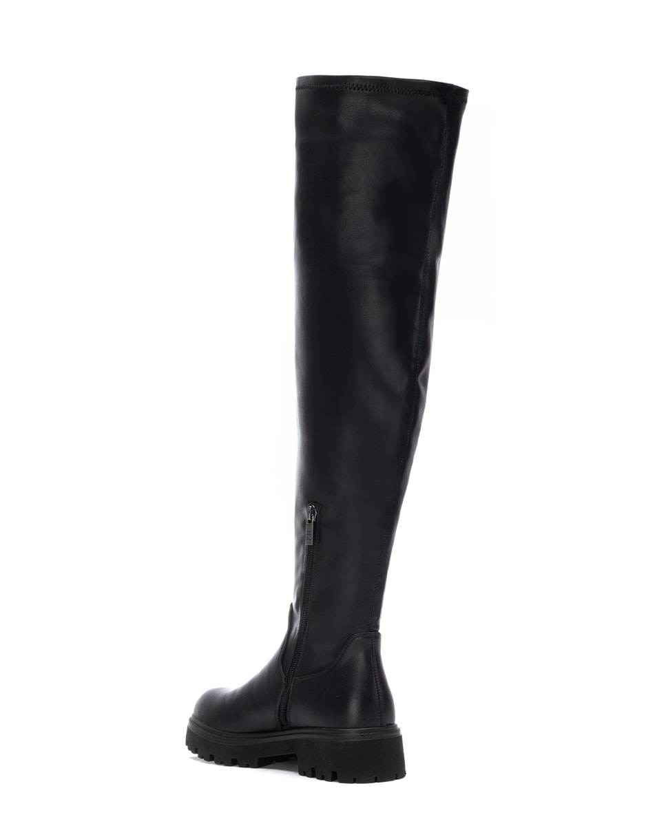 Botas Elásticas com Fecho Zip Preto-4