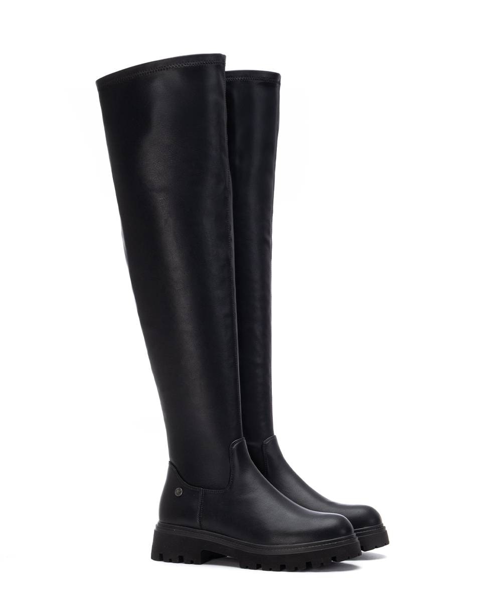 Botas Elásticas com Fecho Zip Preto-5