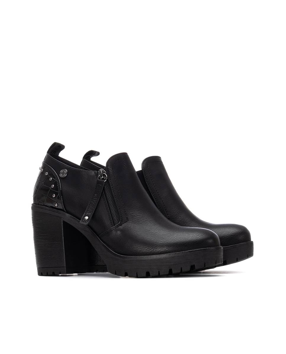Botins com Fecho Zip Preto-5